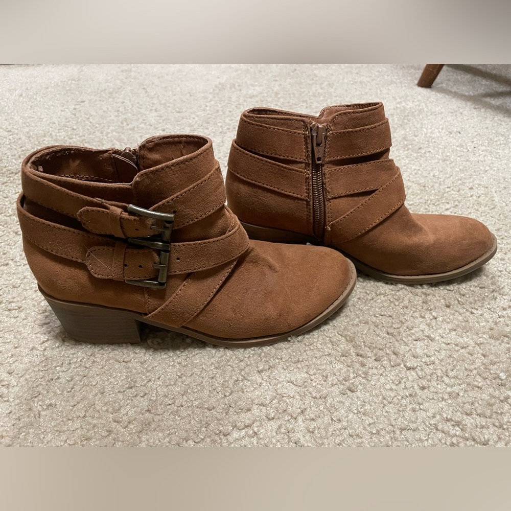 Art Class Tan Ankle Booties